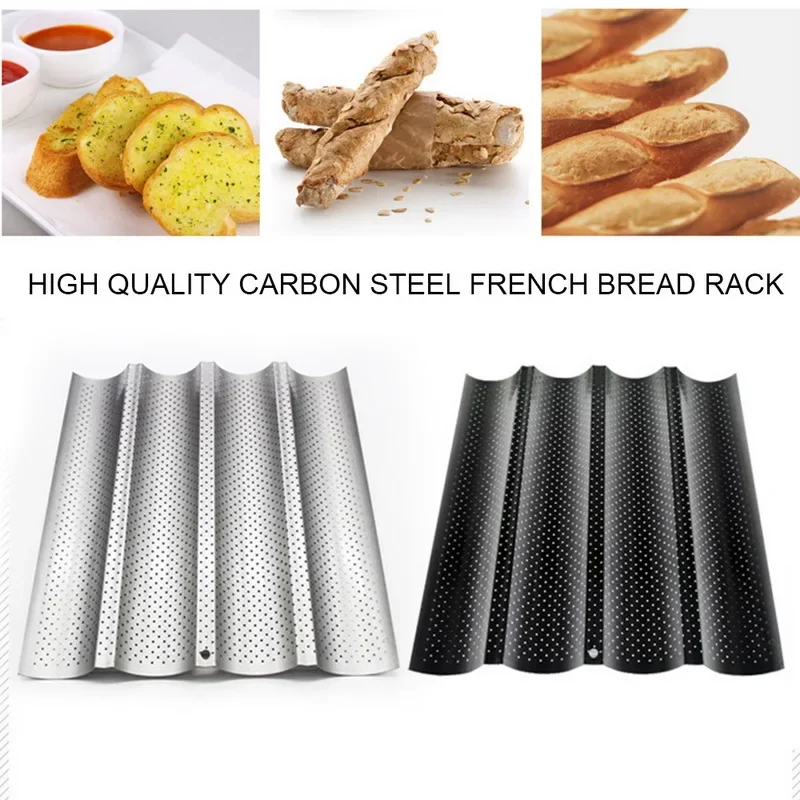 French Bread Mold for Baking Bread Wave Baking Tray Practical Cake Pan Baguette Mold 2/3/4 Groove Waves Bread Baking Tool