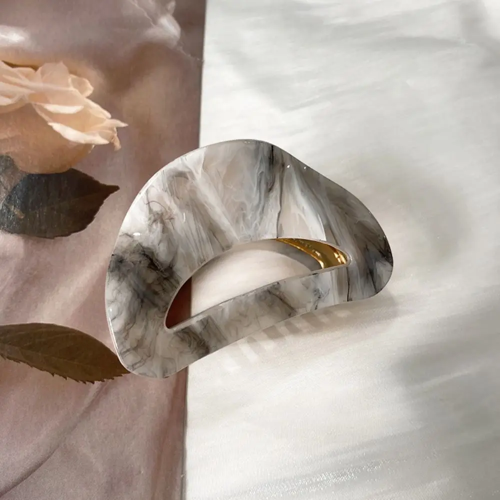 

Эллиптическая мини-заколка для волос, полая, из ацетата, с леопардовым принтом, для высокого хвоста