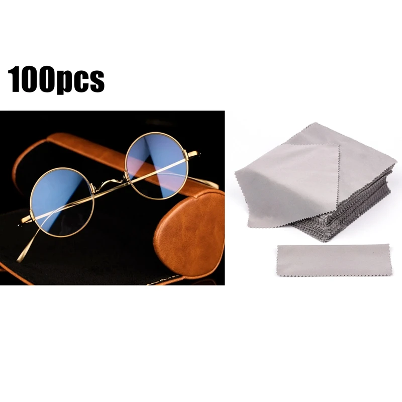 Pano de limpeza 13x13cm, 100pcs, para smartphone, laptop, pc, tv, câmera, óculos, óptica