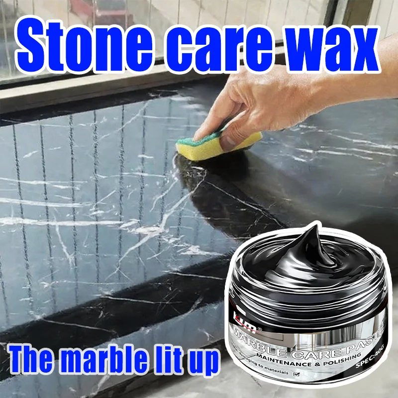 KJM Marble Granite Polishing Wax Paste Stone Care Cream for Countertops Floors All Polished Natural Stone 40G