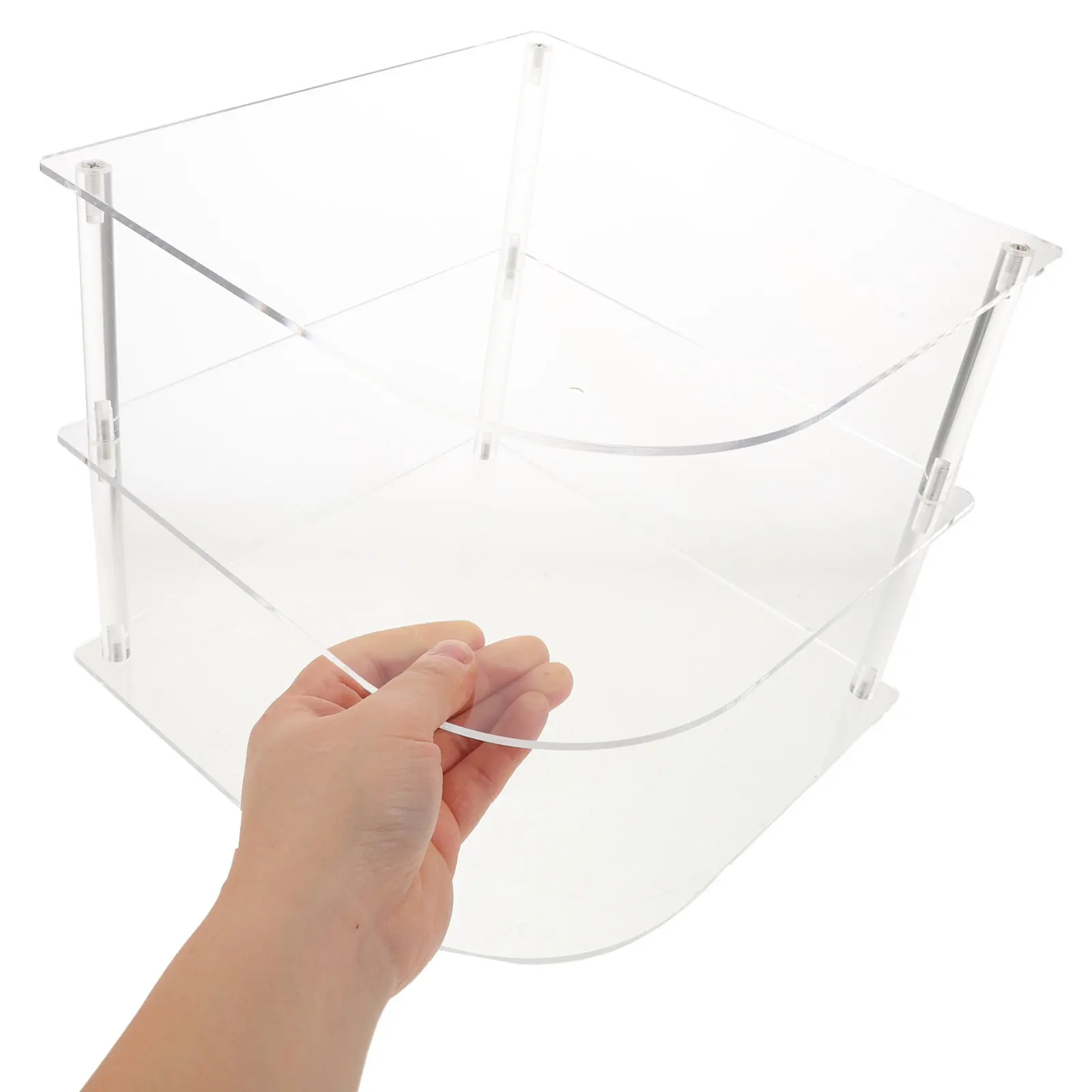

3-Tier Clear Acrylic Corner Shelf Fan-Shaped Kitchen Countertop Organizer Multi-Layer Rack Space-Saving Corner Storage Shelf