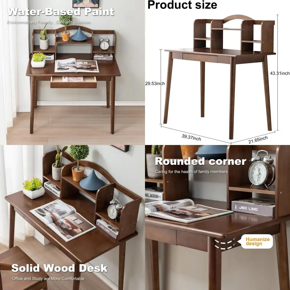

Стол из массива орехового дерева Walnut 40 для домашнего офиса, игр, учебы и спальни - простая сборка