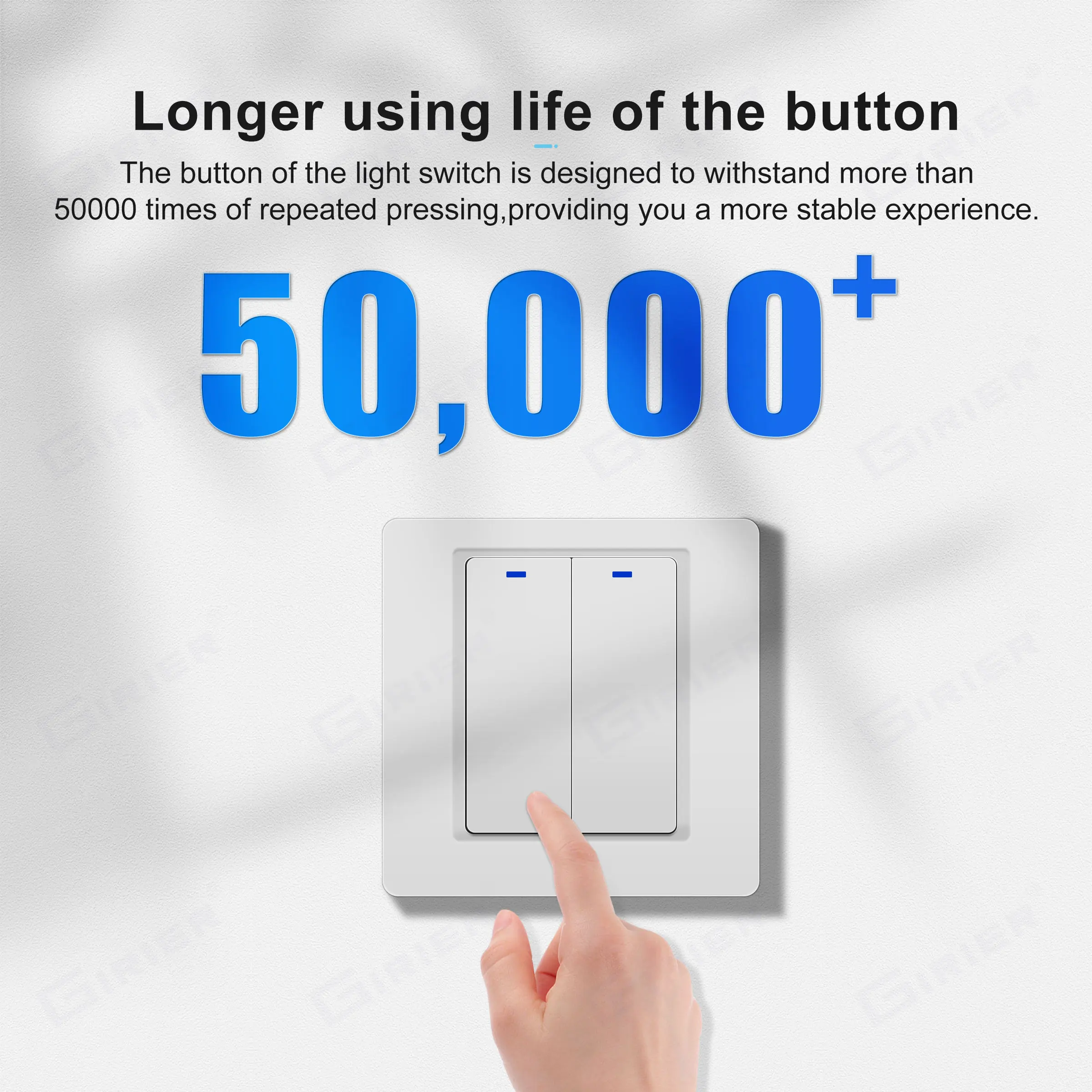 GIRIER Tuya Smart Light Switch WiFi Button Wall Switch 1 2 3 Gang No Neutral Wire Required 100-240V Works with Alexa Google Home