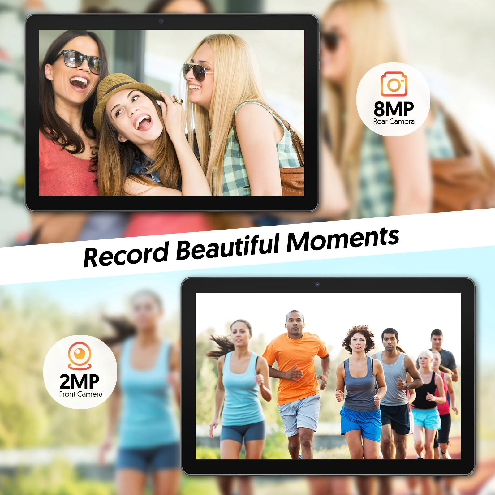 Tablet Android 13 de 10 polegadas, processador quad-core, 7 GB (expansão de memória 3G + 4G) RAM + 64 GB ROM, câmeras duplas, WiFi, Bluetooth