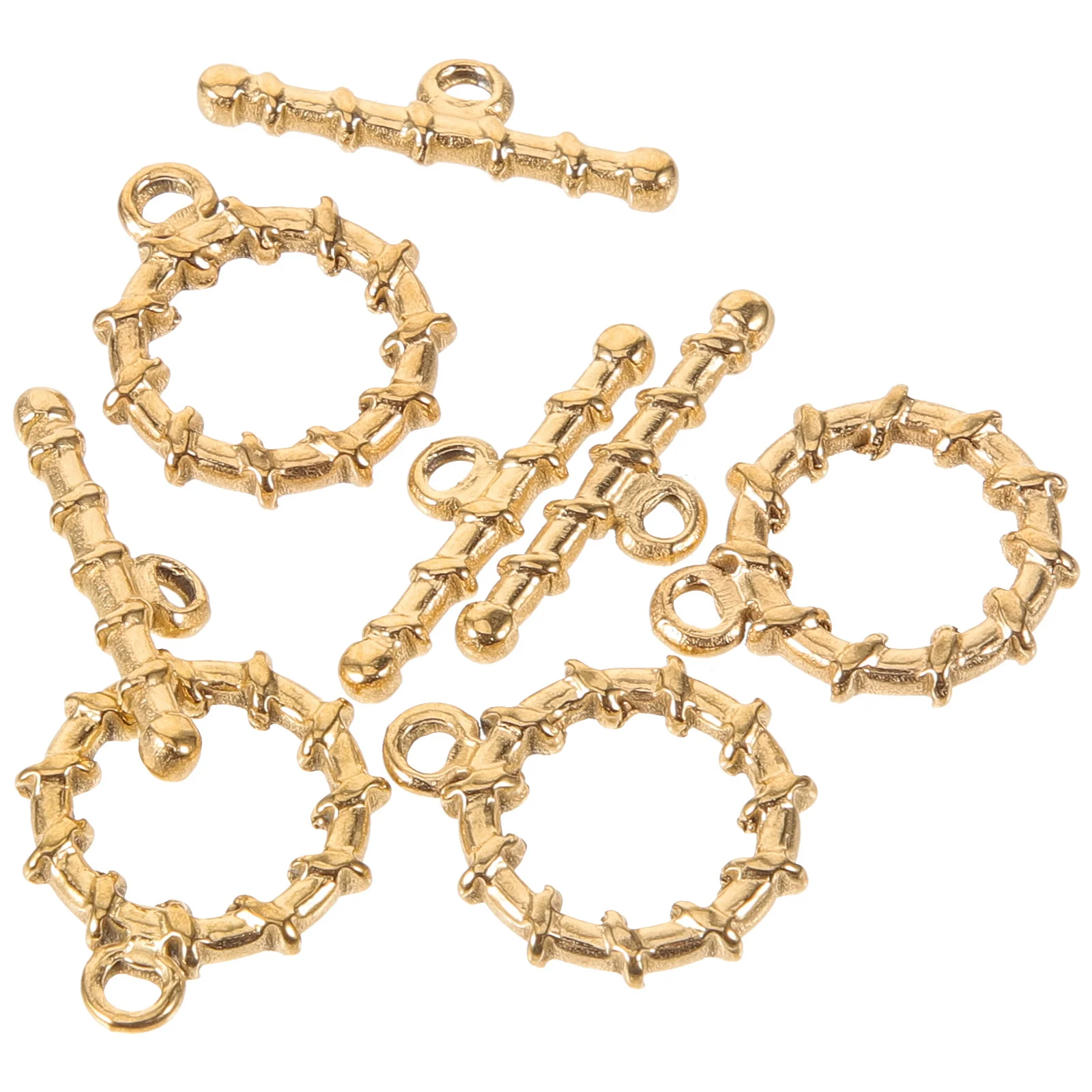 

4Sets Necklace Buckles Stainless Steel Toggle Clasps for Bracelets and Necklaces Jewelry Supplies Jewelry Connecting Buckles