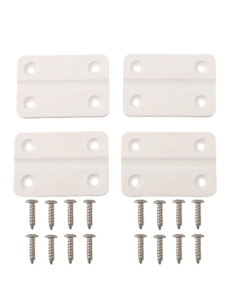 4pcs Replacement Hinges For Igloo Cooler Box White Plastic Hinges With Screws Home Improvement DIY Supplies And Accessories