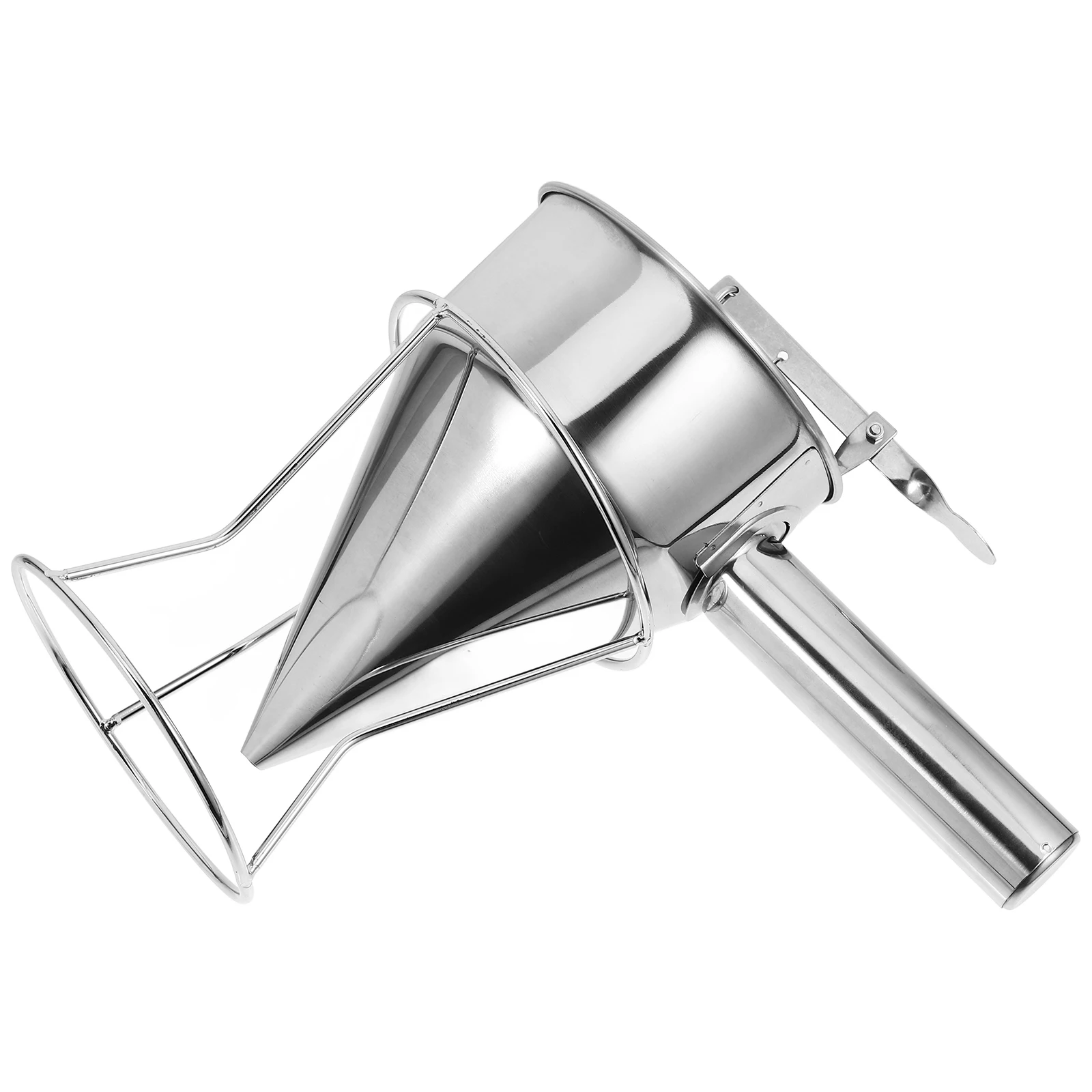

1200ml Stainless Steel Batter Dispenser 8mm Hole Fish Ball Funnel Stand Handle Kitchen Pastry Cupcake Maker Tool