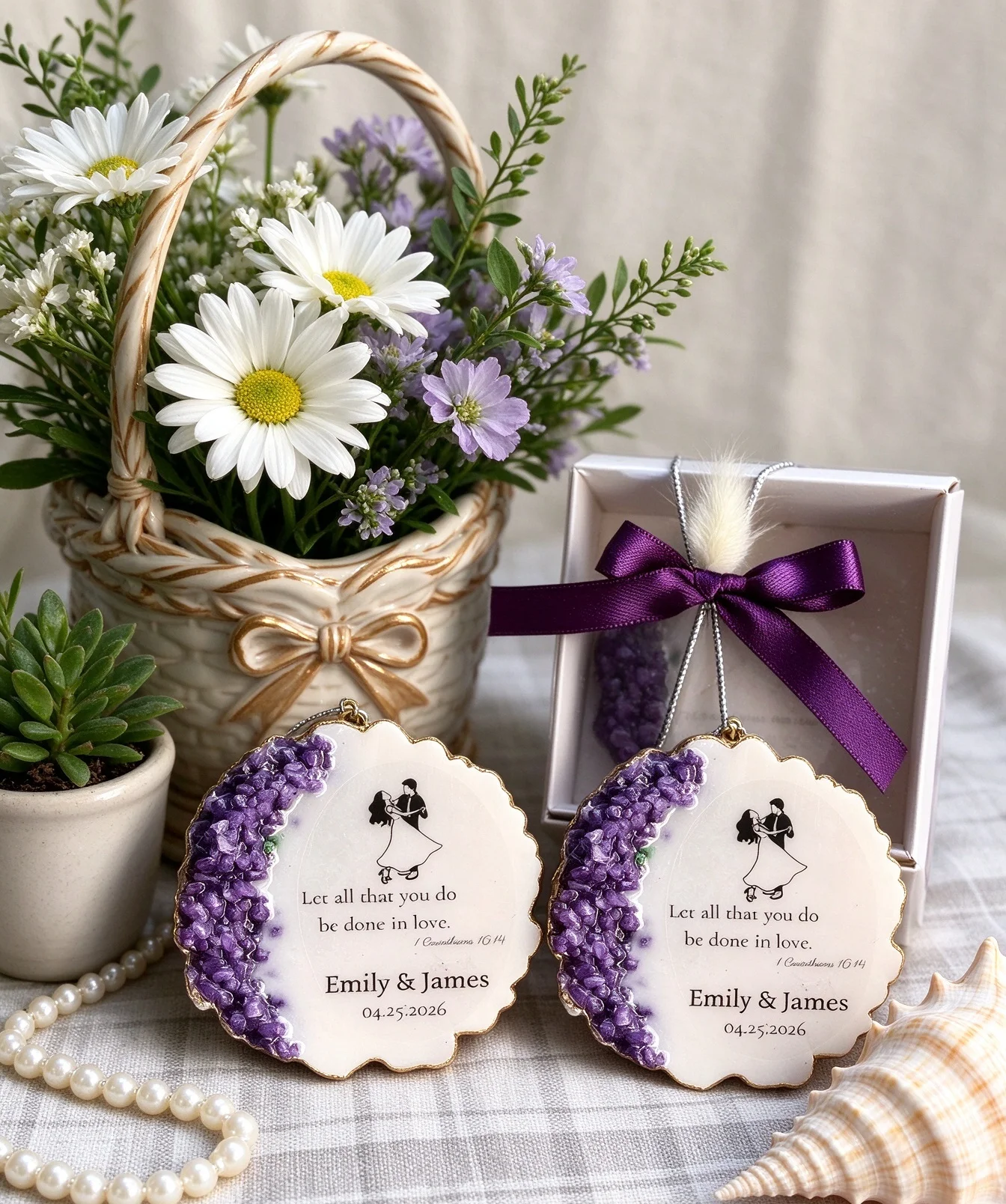 Bulk Custom Christian Geode Epoxy Fridge Magnet Wedding Favors, Personalized Bible Verse Keepsake Souvenir Gifts for Guests
