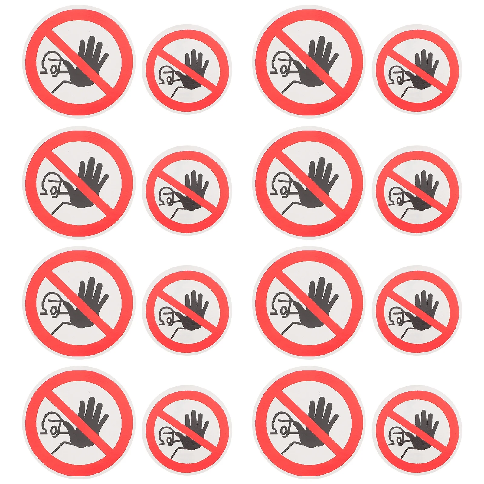 

20 Pcs Kitchen Sign No Entry Self-adhesive Logo Stickers Entrance Warning for Indoor Touch Not Enter Labels