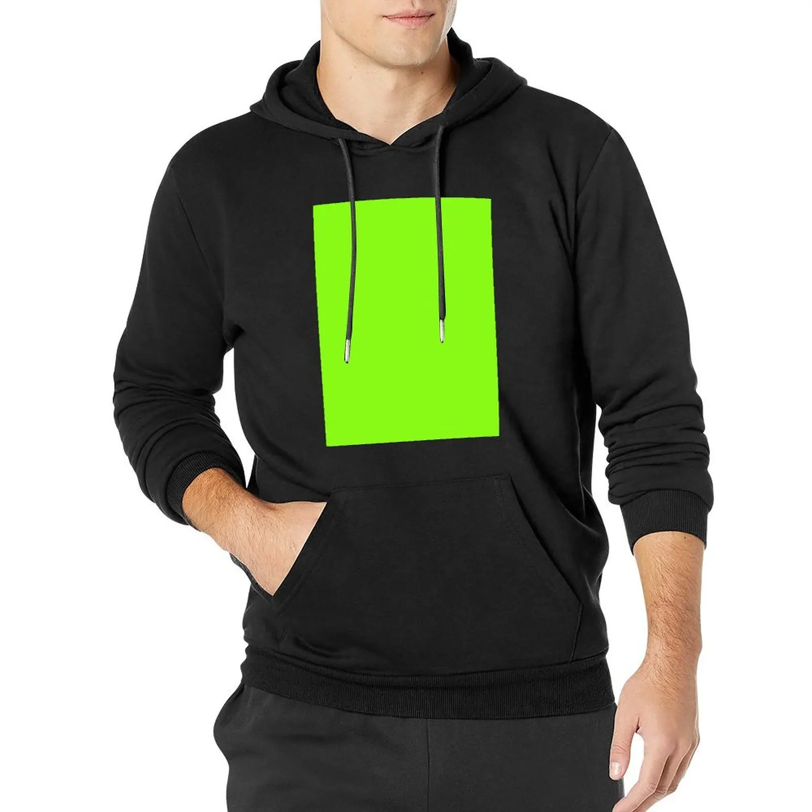 

Super Bright Chartreuse Solid Neon Green Pullover Hoodie mens designer clothes clothes for men autumn autumn hoodie