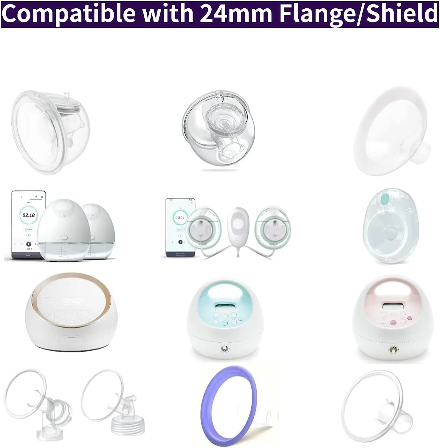 Insertos de brida para sacaleches compatibles Medela Momcozy Spectra - imagen 4