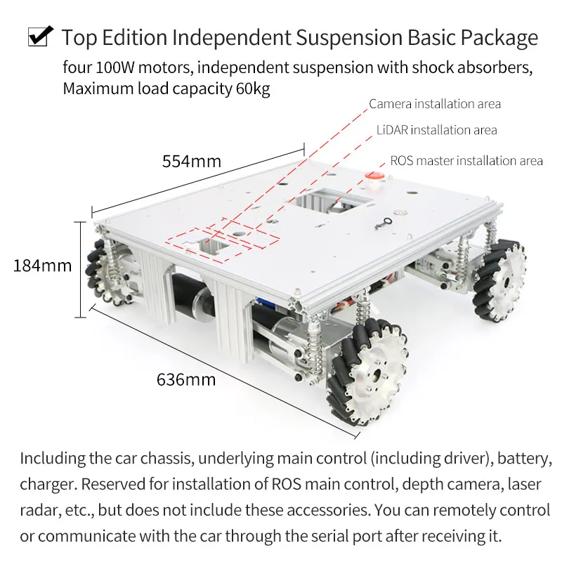 WHEELTEC McNam Wheel Intelligentes Auto ROS Roboter SLAM Lidar Jetson Nano Visuelle Navigation