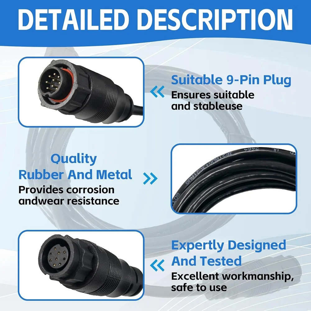000-00099-006 Extension Cable 9 Pin 10ft Fit for -1 -2 Structure Scan Transducer 3005.6907