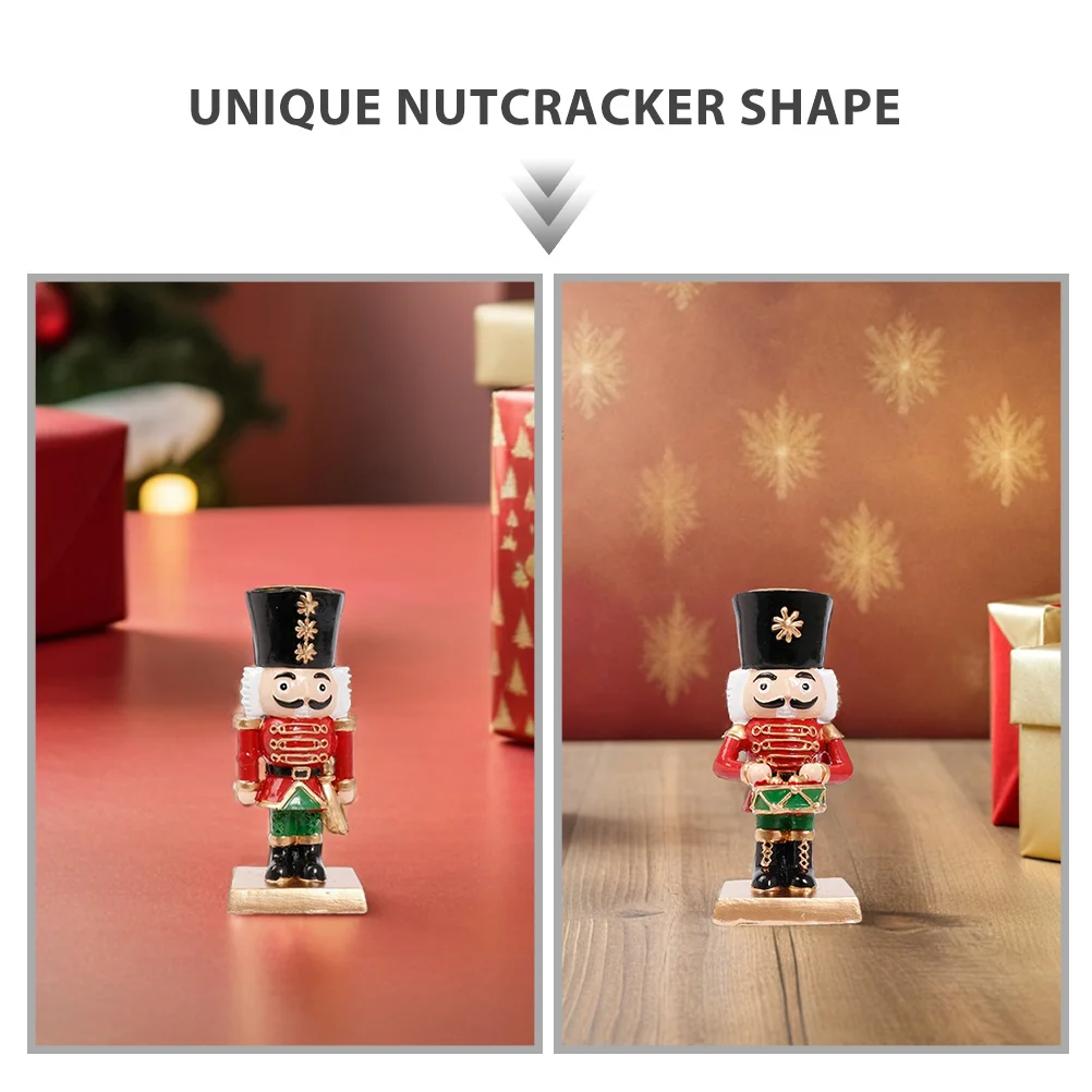2Pcs Christmas Nutcracker Holder Rustic Resin Xmas Dining Table Centerpiece Fireplace Decor Holders for Christmas