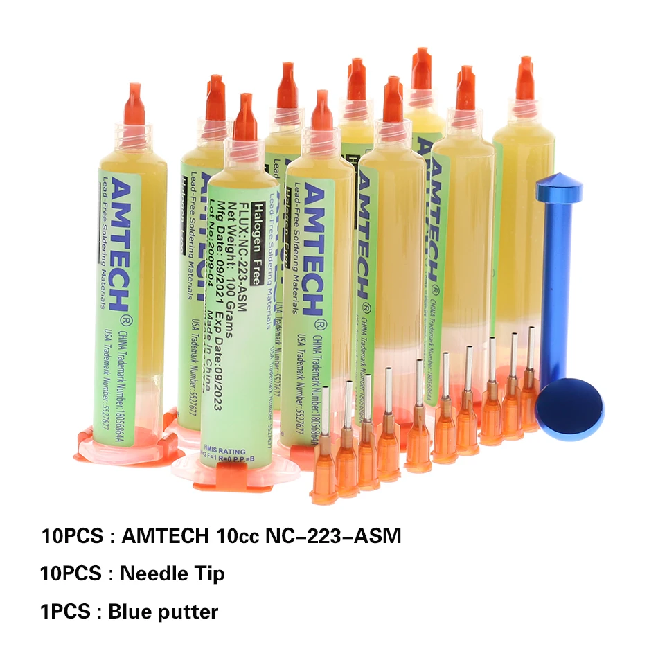 Paste 100% Original AMTECH NC-223-ASM BGA PCB No-Clean Solder Paste Welding Advanced Oil Flux Grease 10cc Soldering Repair Paste