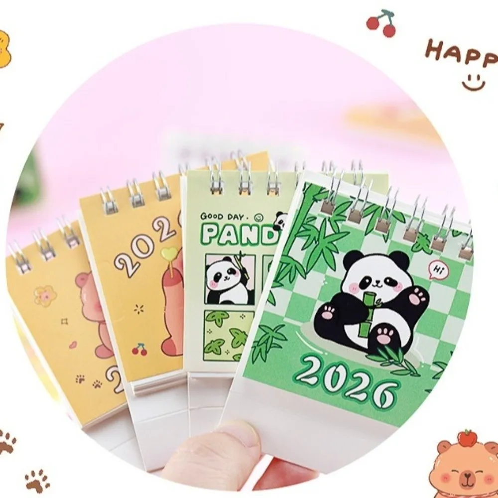 

Cute Small 2026 Desk Calendar Standing Flip Desktop Decoration Mini Calendar Cartoon Schedule Planner for Gifts