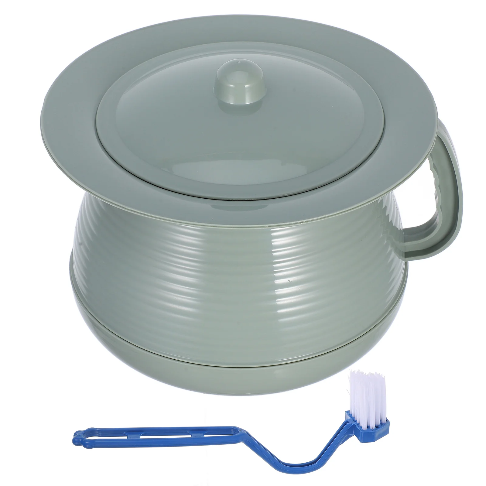 

1 Set Portable Chamber Pot Sturdy Plastic Urinal With Lid For Bedside Camping Home Use Lightweight Urine Bucket Spittoon Potty