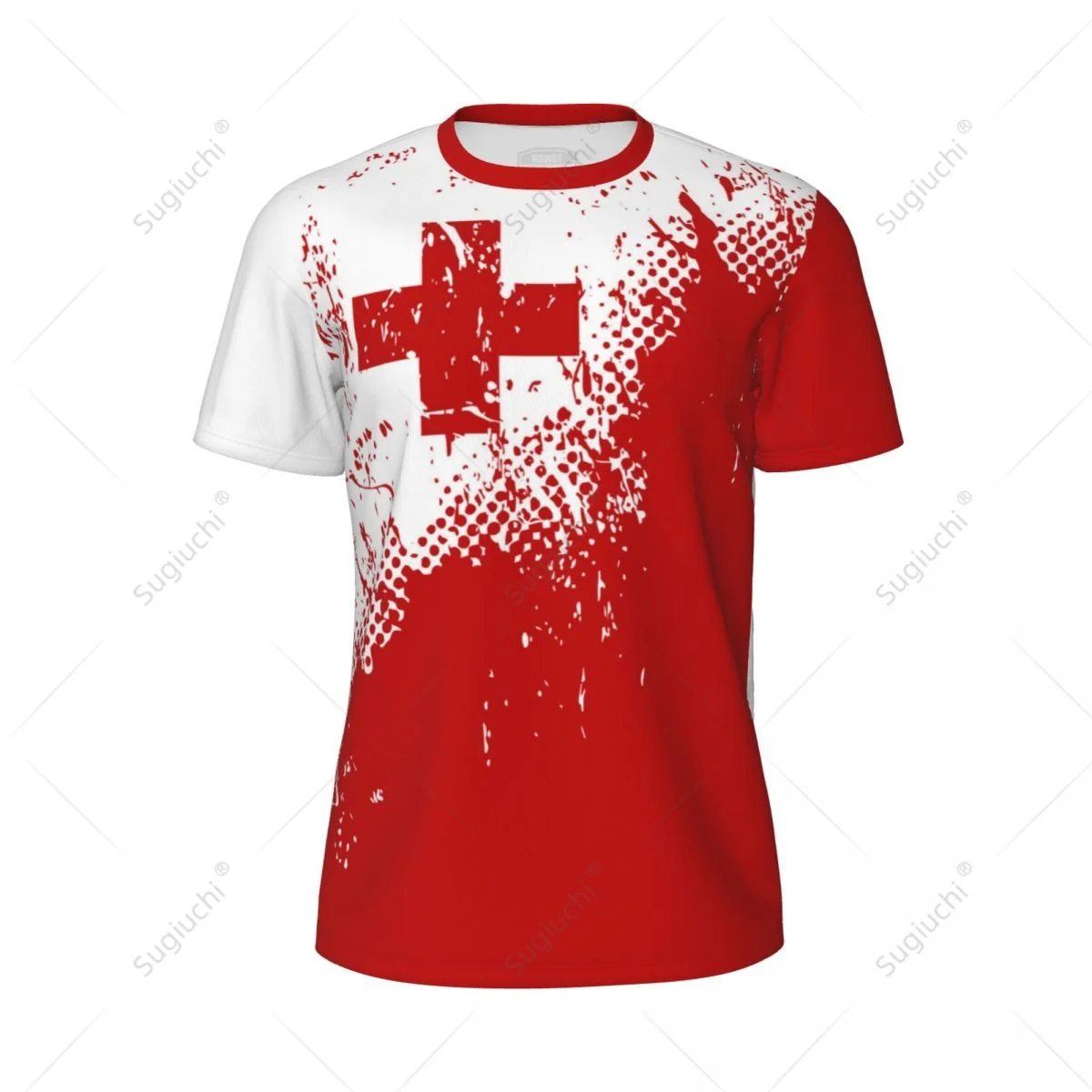 Exclusive design Tonga Flag Grain 3D Printed Men For Running Bike Soccer Tennis Fitness Sports tshirt Mesh Fans Short T-shirt