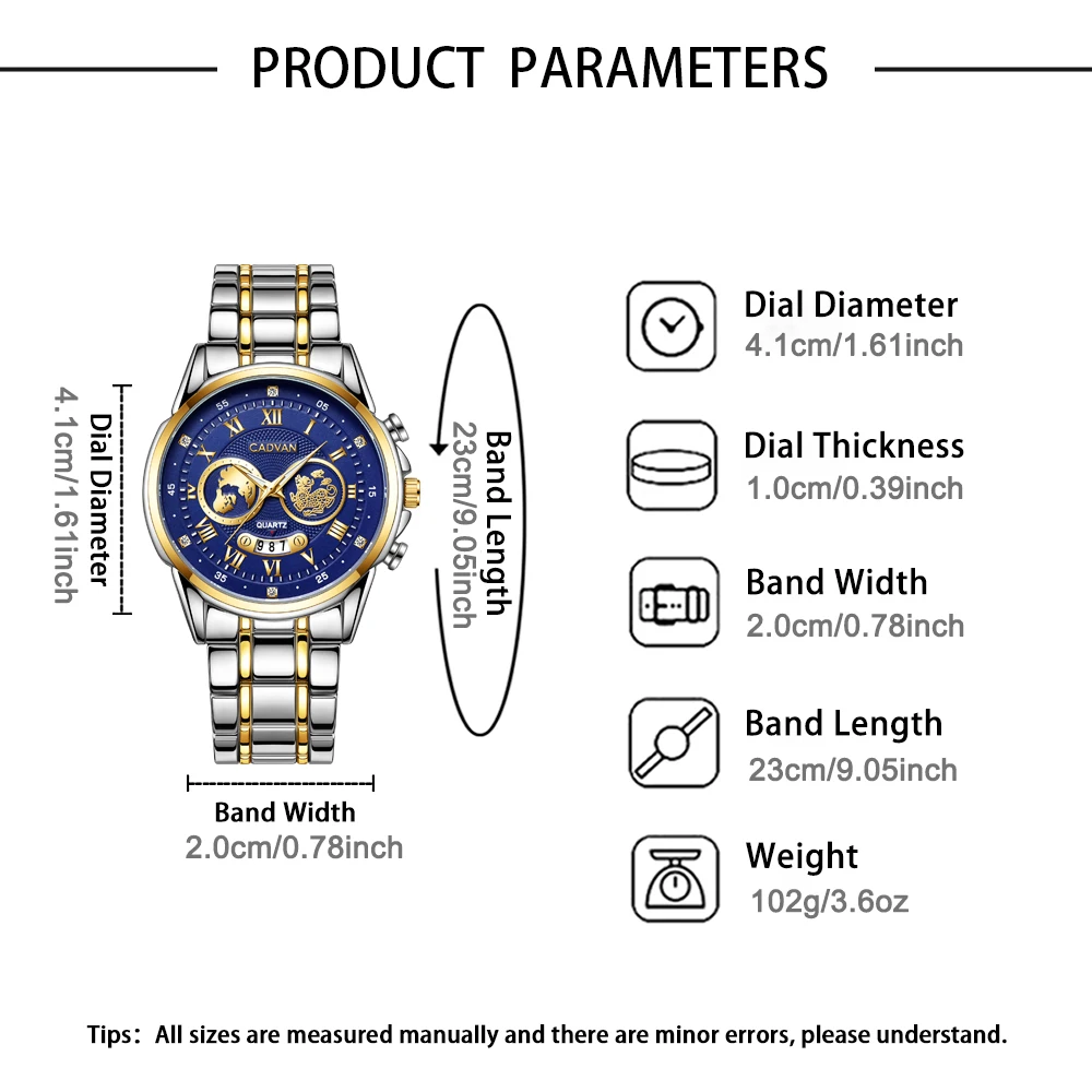 1pc new men's fashionable business luxury round pointer quartz watch men's timer - daily wear holiday gift