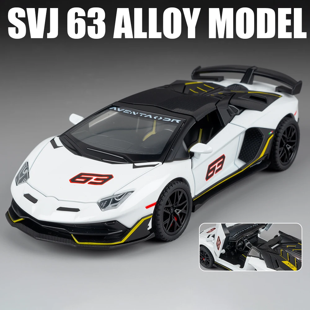 Modèle de voiture jouet SVJ63 LP770, portes ouvertes, traction arrière, haute Simulation, alliage de supercar moulé sous pression, jouets de décoration pour enfants, 1:32