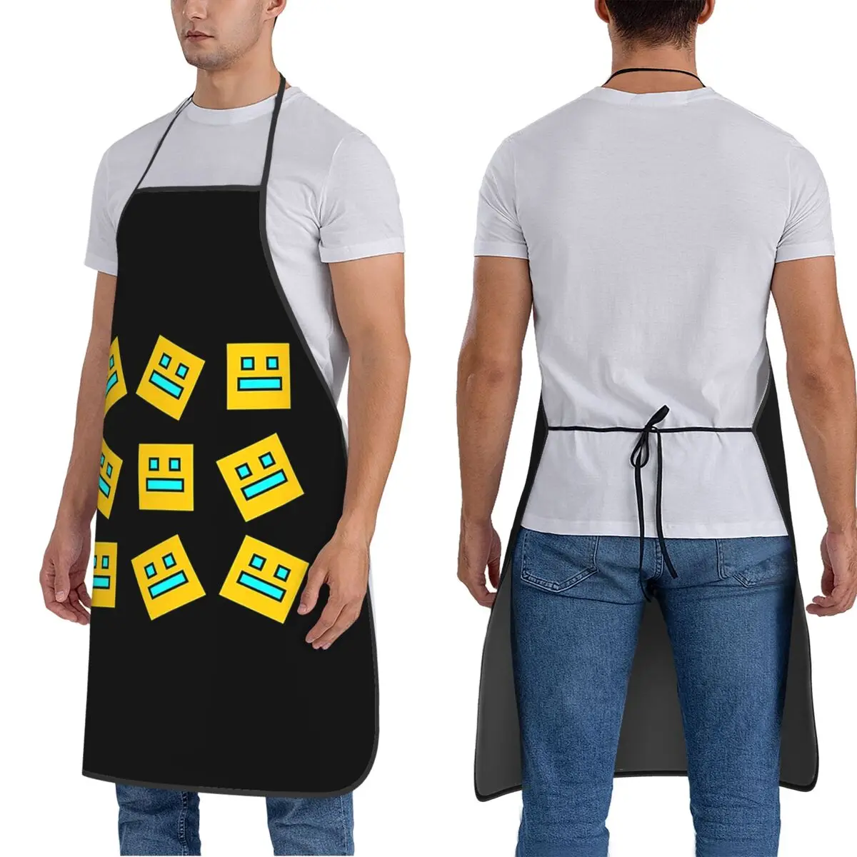 لعبة فيديو الهندسة داش المئزر الشيف الطبخ الخبز Tablier أكمام مريلة تنظيف المطبخ بينافور للنساء الرجال اللوحة #3