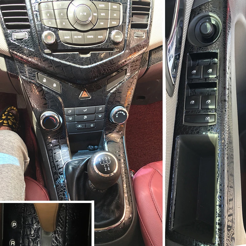 For Chevrolet Cruze 2009-2015  Interior Central Control Panel Door Handle 3D Carbon Fiber Stickers Decals Car styling Accessorie
