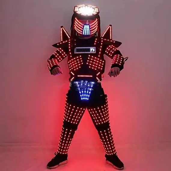 Cosplay Robot Suit Costume Stage Dance RGB Luminous Armor Nightclub Bar Light Show Dance LED Clothes Jacket