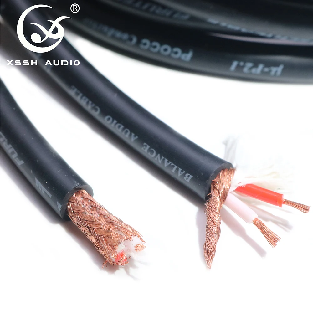 خطوط الإشارة مرحبا نهاية HIFI XSSH لتقوم بها بنفسك OEM ODM مكبر كهربائي 8 مللي متر ألفا سلسلة μ-P2.1 PCOCC موصل التوازن الصوت سلك الحبل الكابلات