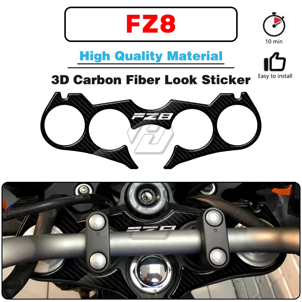 

For YAMAHA FZ8 2010 2011 2012 2013 2014 3D Carbon Fiber-look Upper Triple Yoke Defender Stickers