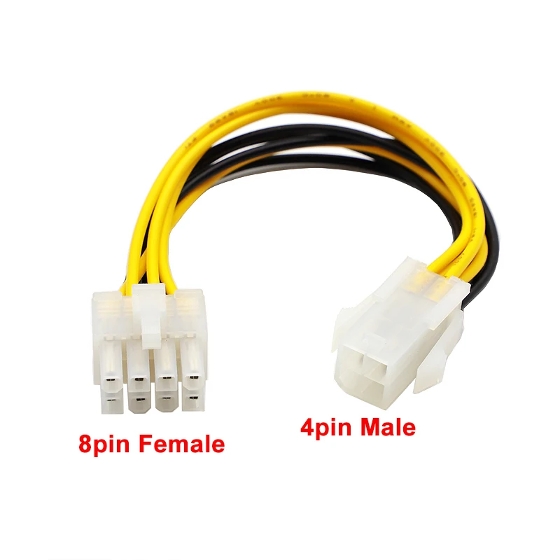 

1pcs High Quality 4Pin Male To 8Pin Female CPU Power Supply Adapter Converter ATX Cable 4pin to 8pin CPU Power Connector cable