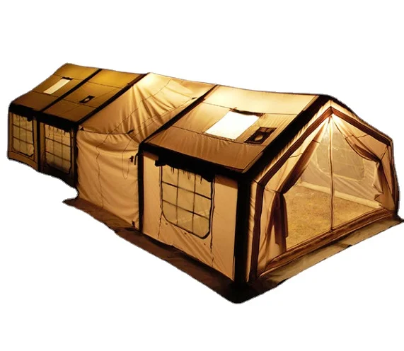 Large Camping Inflatable Glamping Integrated Air Column Tent, Easy To Build, Stable And Safe