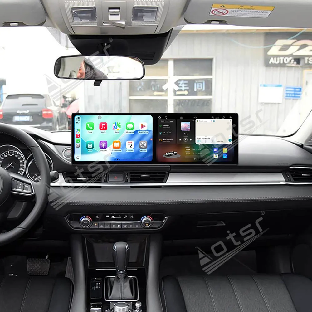 

Двойной 10,1-дюймовый автокарплей Android 15.0 для Mazda Atenza 2020–2022 Автомобильный радиоприемник Мультимедийный плеер GPS Стерео WIFI HD головное устройство