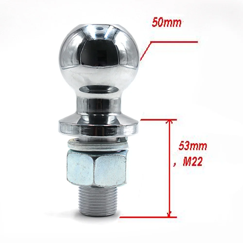 

50Mm Tow Ball Rear Trailer Parts Heavy Duty Hitch Pin Replacement High Strength Coupling Bumper Trailer Connector 5000Lbs