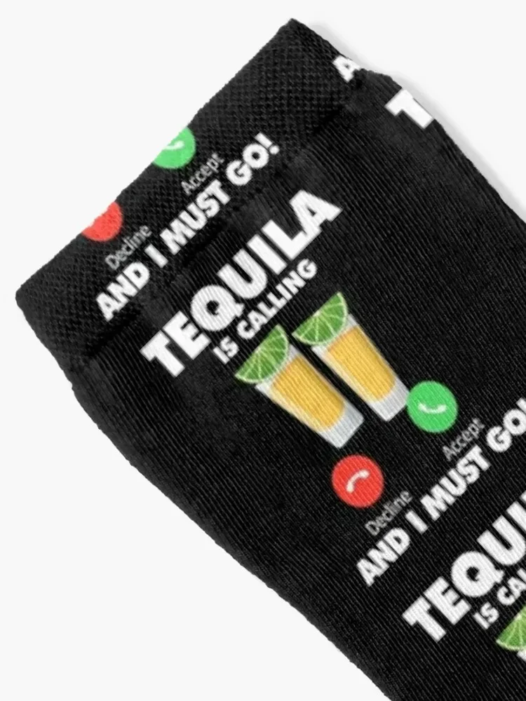 My Tequila is Calling and I Must Go Drink Lover Socks basketball custom sports Toe sports compression Socks Male Women's