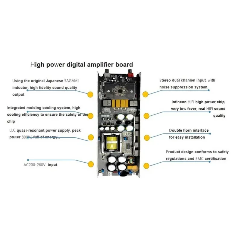 MA5332MS 2x200w Class D Digital Power Amplifier Board Stereo Dual Channel High Power Module