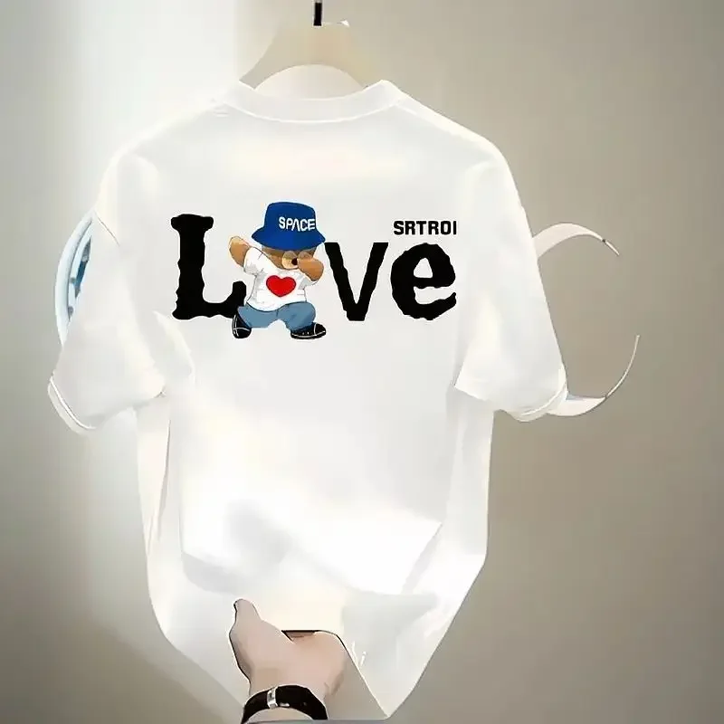 

2025 Short T-shirt, American Large Size Trendy Men's and Women's T-shirt, Trendy Brand Loose Half Sleeve T-shirt for Men