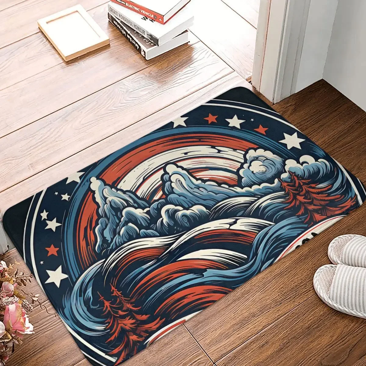 Independence Day The United States 4th Of July Anti-Slip Rug Doormat Kitchen Mat Cool Balcony Carpet Indoor Decor