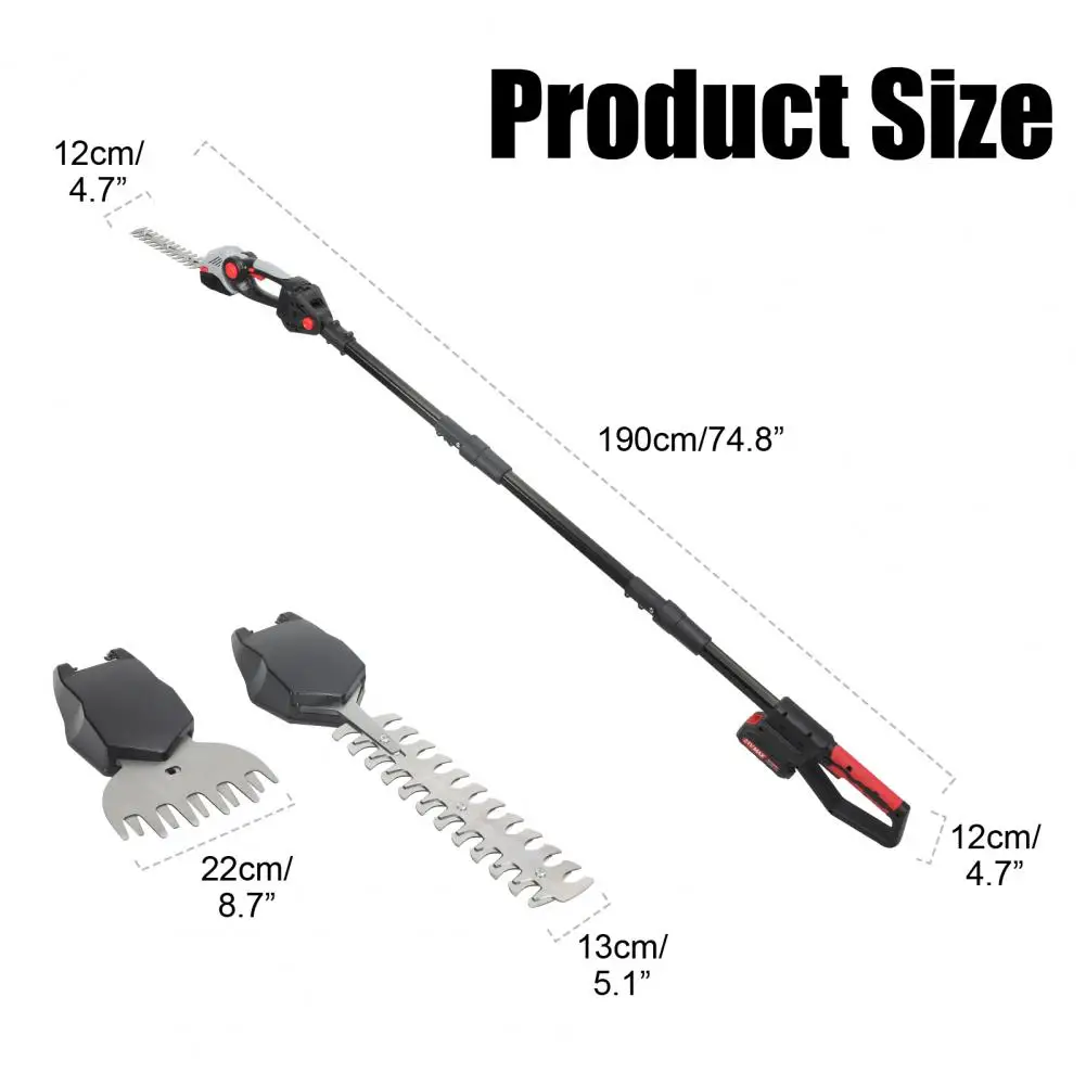 ماكينة تشذيب التحوط ذات القطب الصغير 2 في 1 21 فولت، ماكينة تشذيب العشب الكهربائية مع عمود تمديد، ماكينة تشذيب شجيرة لاسلكية متعددة الزوايا قابلة للتعديل