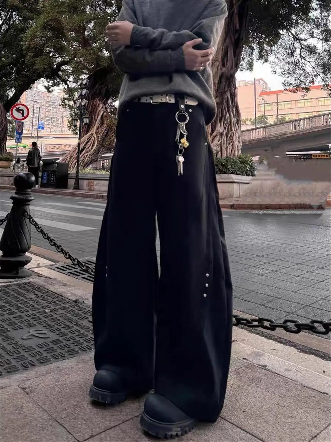 

Cleanfit American Sle Loose Men's West Pants Pred Pleat Drapey Small ence Design Casual Pants Straight Leg Trousers