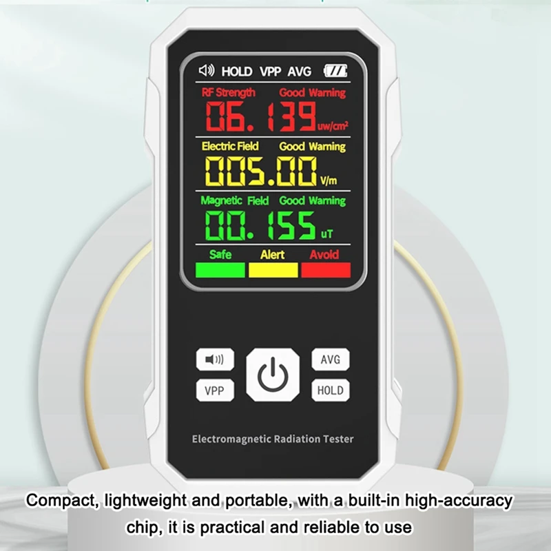 เครื่องตรวจจับรังสีแม่เหล็กไฟฟ้าเครื่องทดสอบสนามแม่เหล็กไฟฟ้า RF Strength Detection อุปกรณ์ Sound Alarm