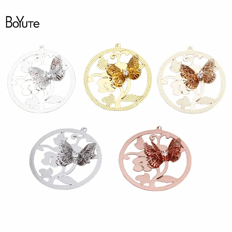 

BoYuTe (10 Pieces/Lot) 38MM Brass Filigree Butterfly Pendant Materials for Necklace Jewelry Making Diy Accessories