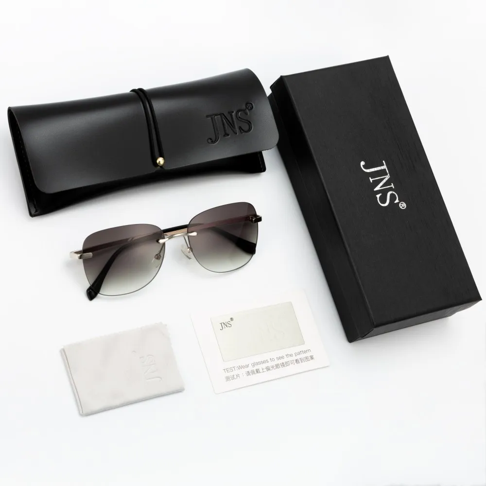 

Luxury Rimless Sunglasses for Women Men Trendy Sun Glasses Wrap Around Transparent Eyewear Gradient Shades Futuristic