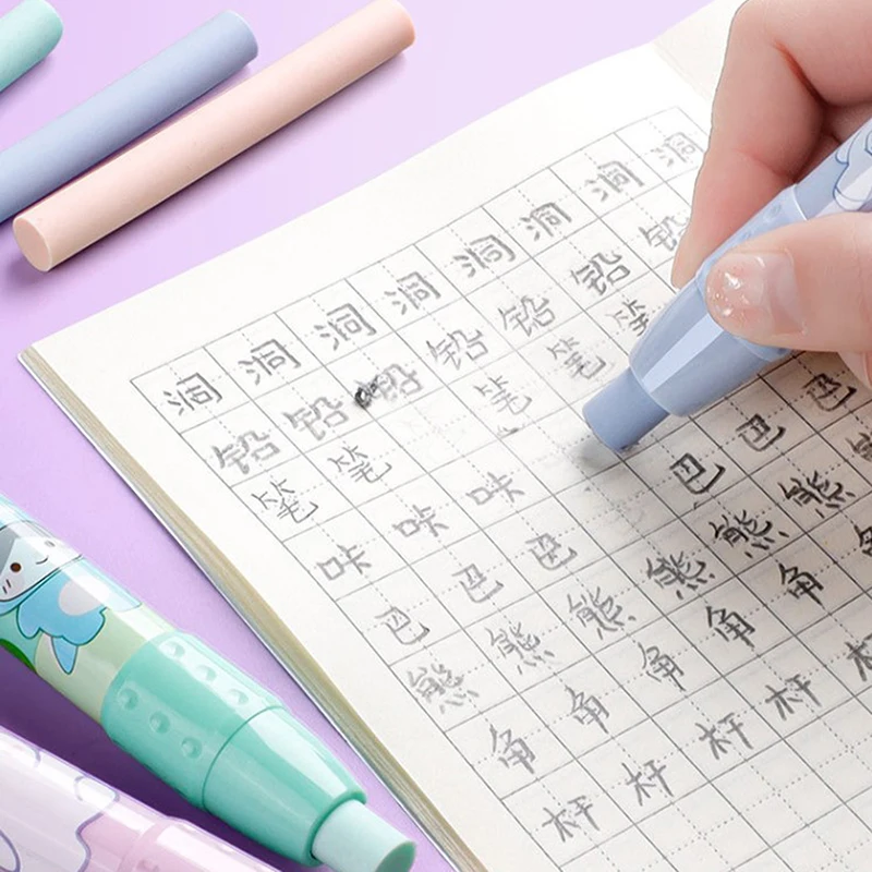 Premendo il tipo di penna per gomma da cancellare per matita per cartoni animati gomma da cancellare per studenti di scuola con nucleo in gomma sostituibile regali per bambini gomma da cancellare per ufficio