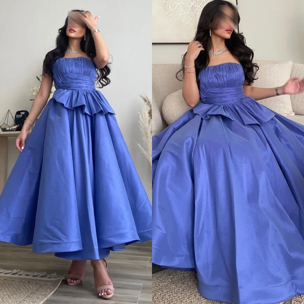 

es High Quality Sexy Strapls A-line Draped Satin Formal Occasion Gown birthday drs for women vtidos de coquetel