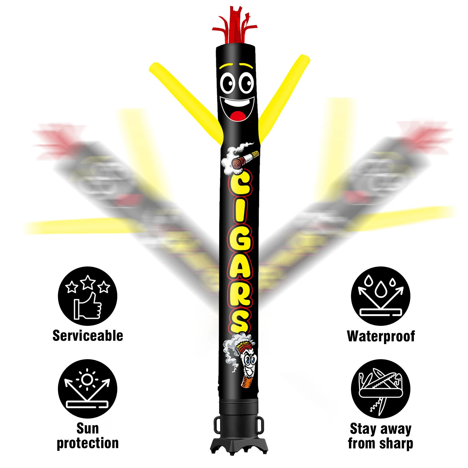 공기 주입식 시가 댄싱 가이, 야외 장식 광고, 송풍기 미포함, 6 피트, 10 피트, 15 피트, 20 피트