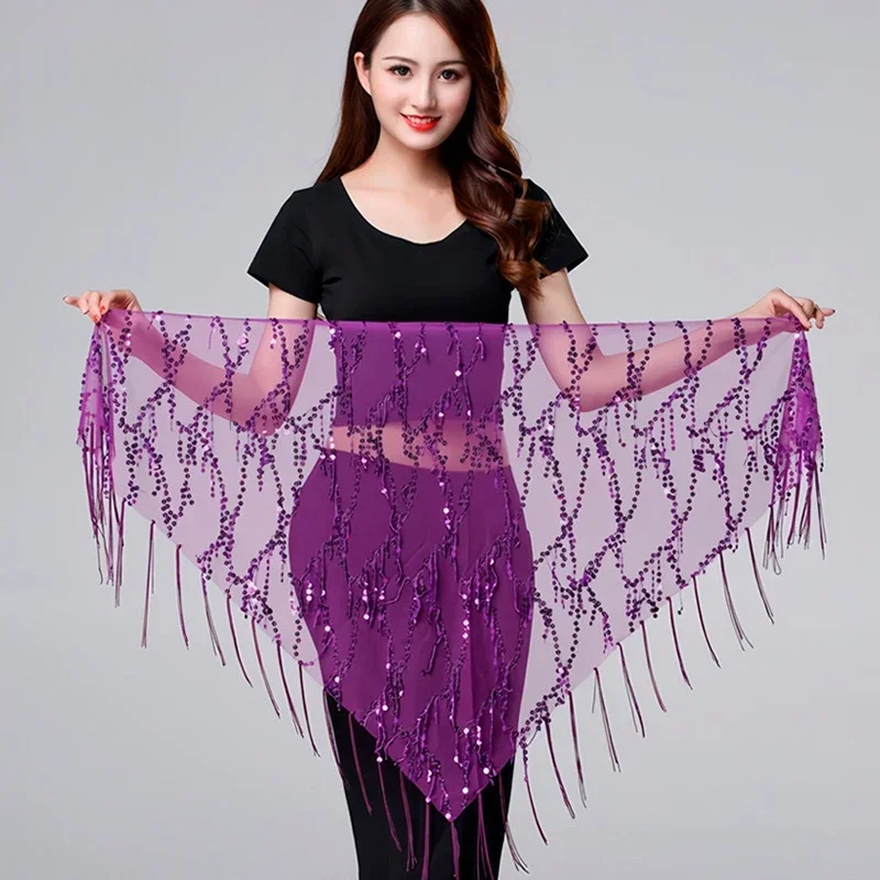 New 1PC Belly Dance Costumes Sequins Tassel Belly Dance Hip Scarf for Women Thailand/India/Arab Dance Skirt Waist Belt