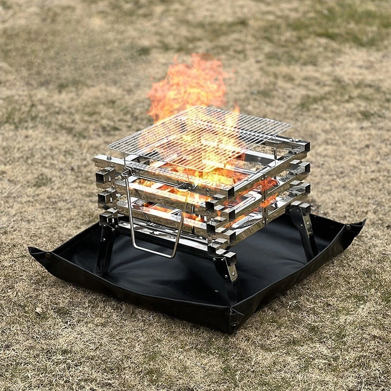 Silicone Heat Resistant Fire Mat, Camping Fireproof Pad for Stove Grill BBQ Outdoor Ground Protection