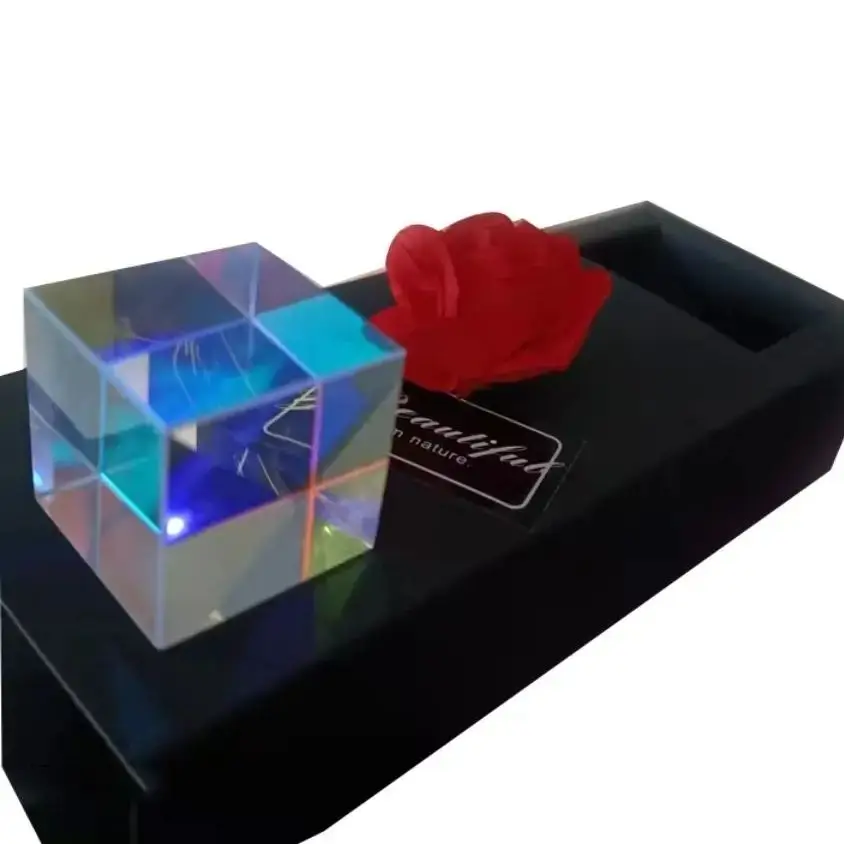 Dichroic Glass X-Cube Photography Prism Micro Landscape Beam Splitting Light Home Decor Cute Color Craft Gift Prism Color Cube