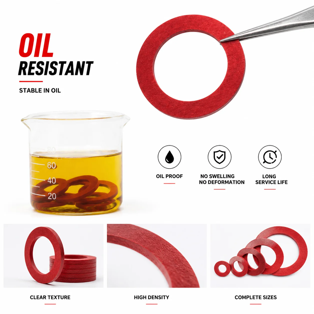 600 Pieces of M5.5/6.5/8/10/12/12.5/14/16/17.5/20/24 Red Steel Paper O-ring Repair Box for Whole House Equipment Maintenance