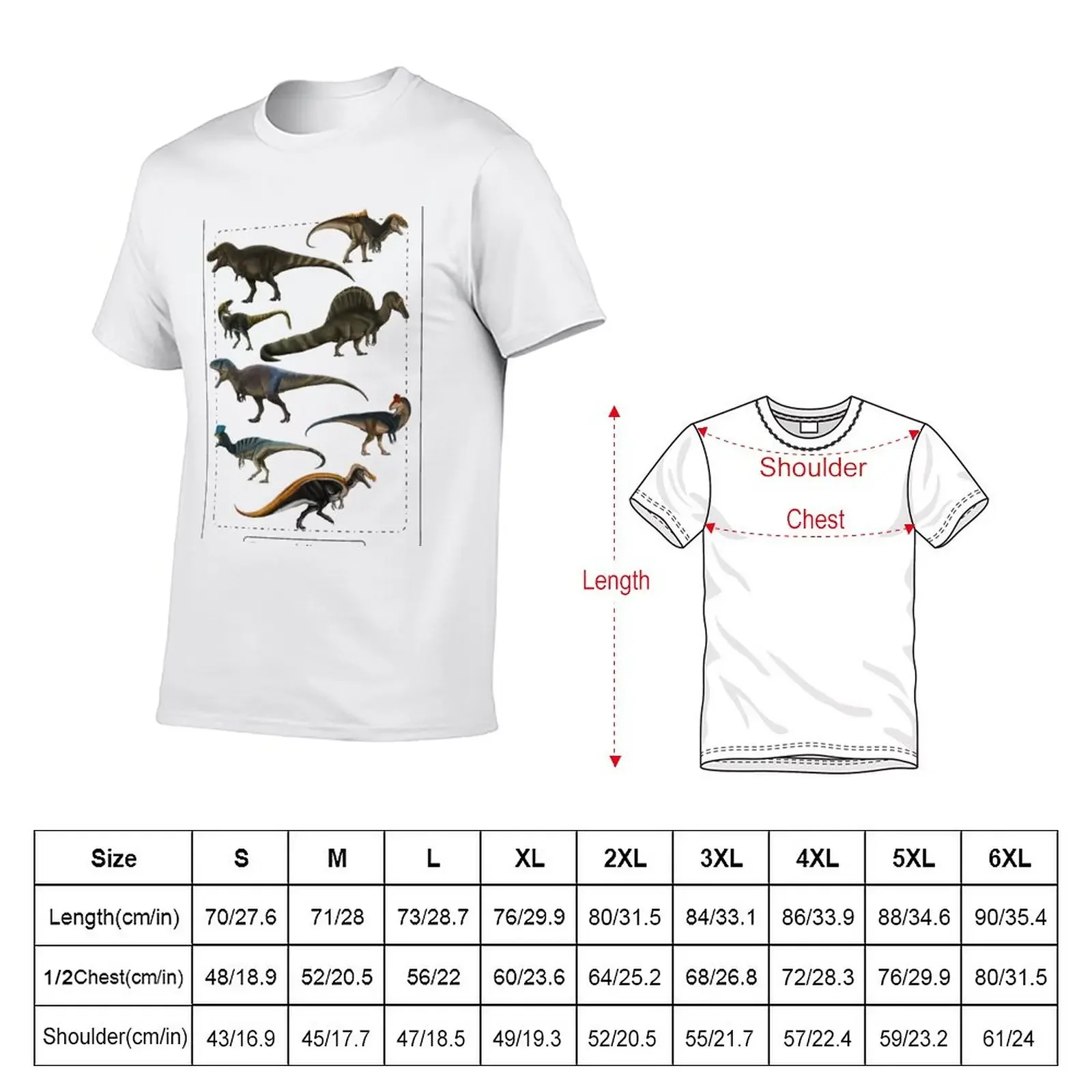 Theropod dinosaurs T-Shirt korean fashion cute tops sports fans Men's clothing